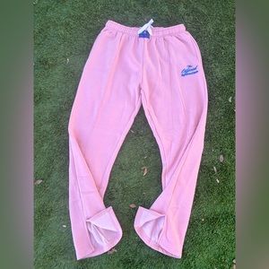 Pink Split Hem SweatPants